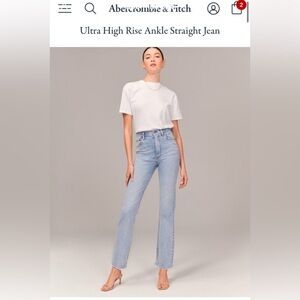 Abercrombie & Fitch Ultra High Rise Ankle Straight Jean